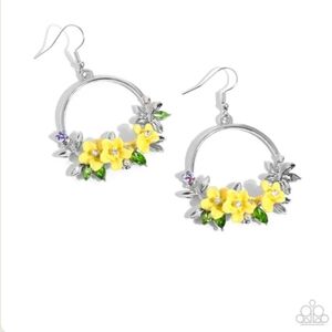 Fairy Freestyle Yellow Earring Hoop Fashion Jewelry Paparazzi